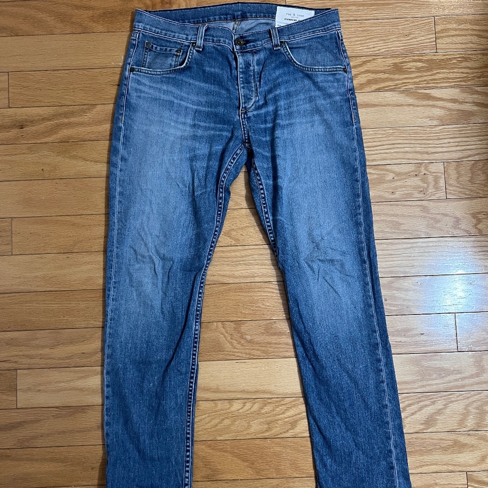 rag & bone Standard Issue Slim Leg "Fit 2" Light Wash Jeans, 32